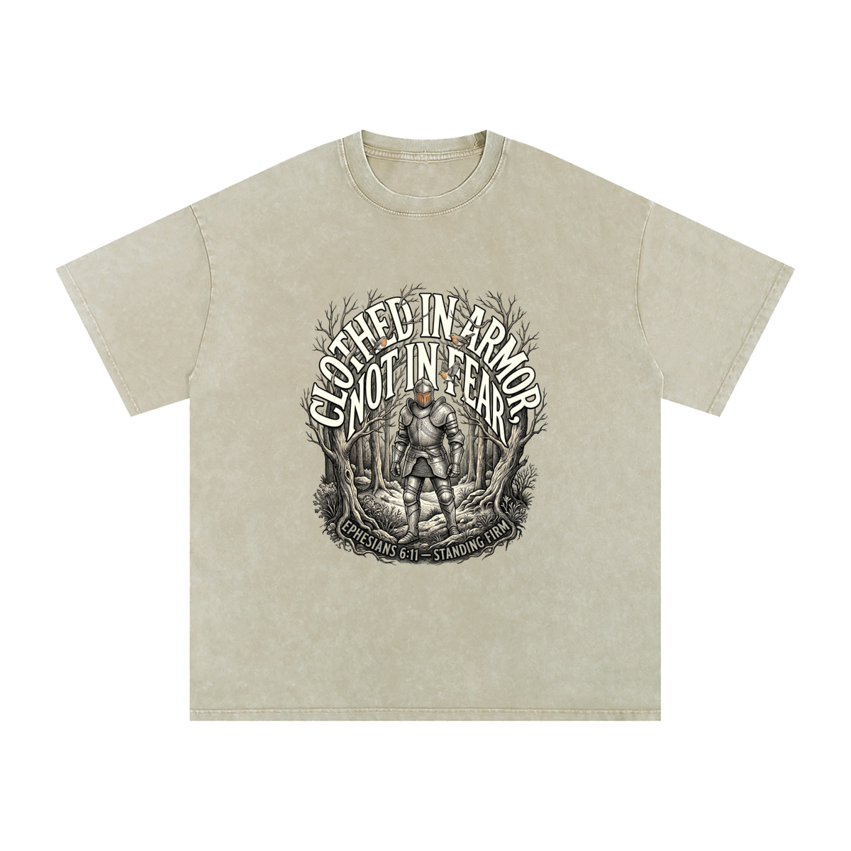 Knight Snow Washed Oversized Cotton T-Shirt