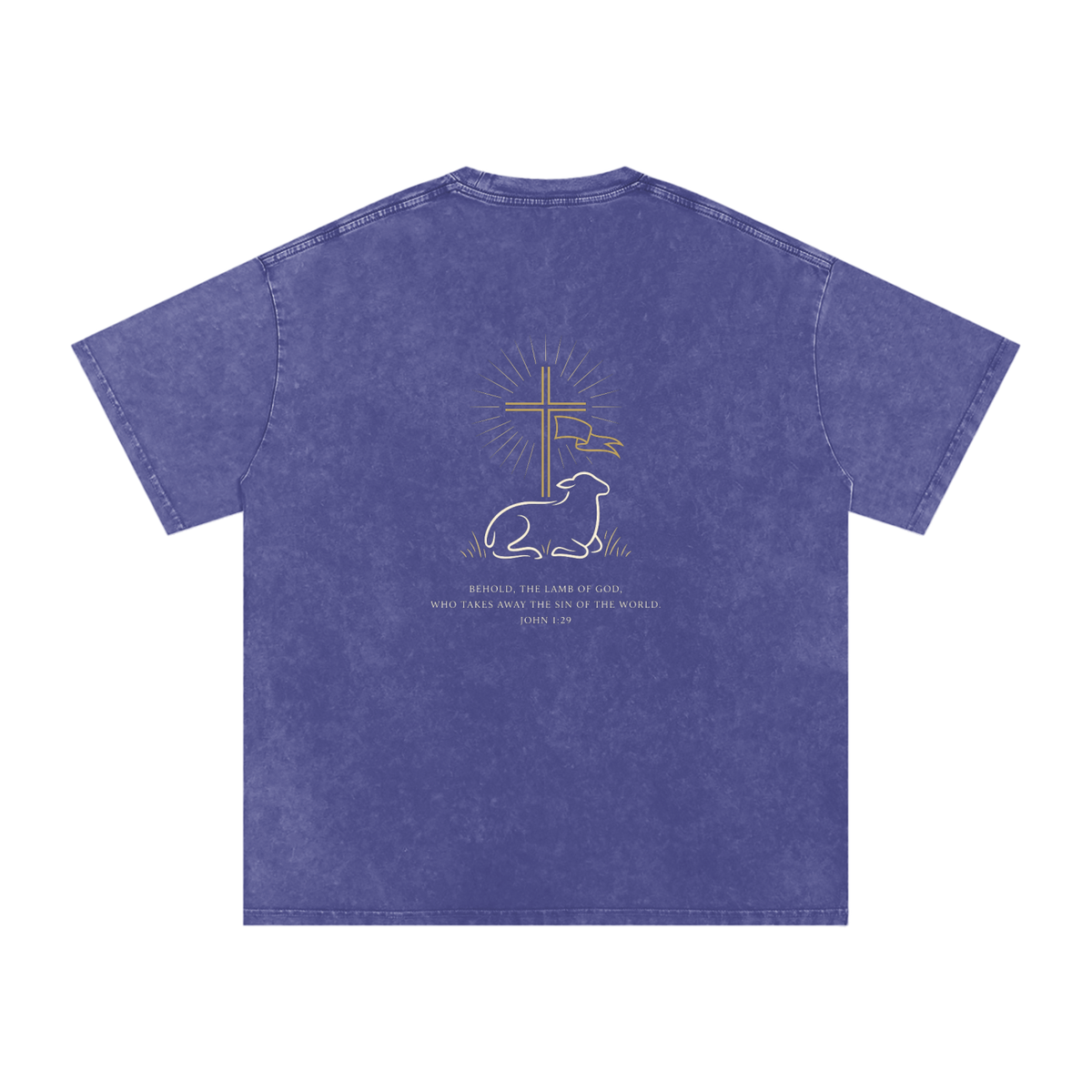 Lamb Snow Washed Oversized Cotton T-Shirt