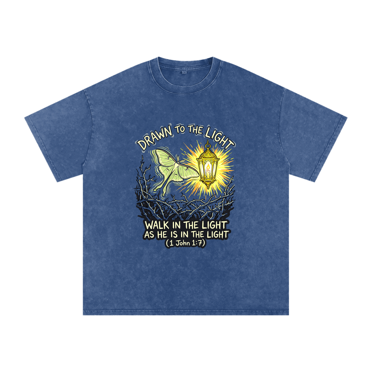 Moth Snow Washed Oversized Cotton T-Shirt