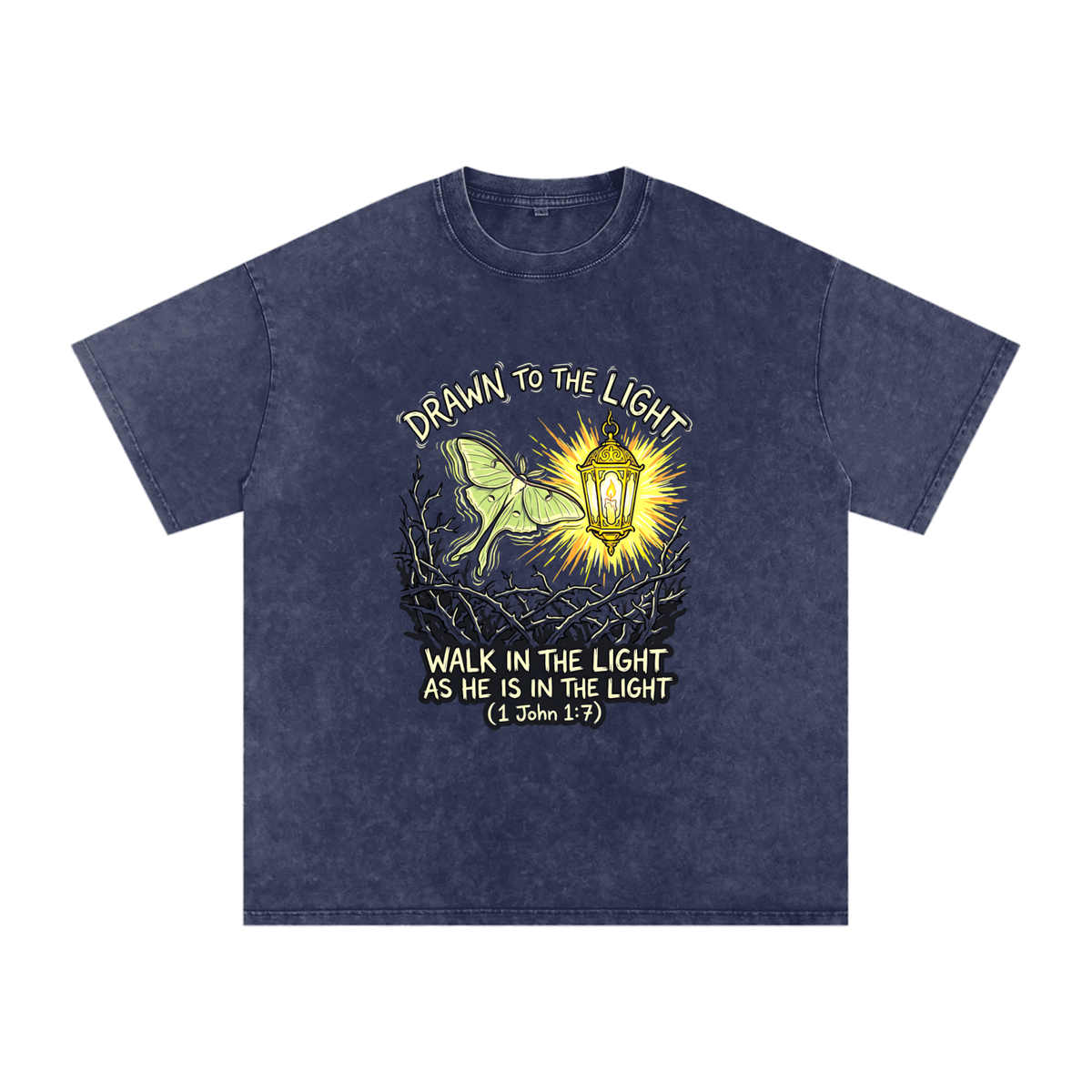 Moth Snow Washed Oversized Cotton T-Shirt