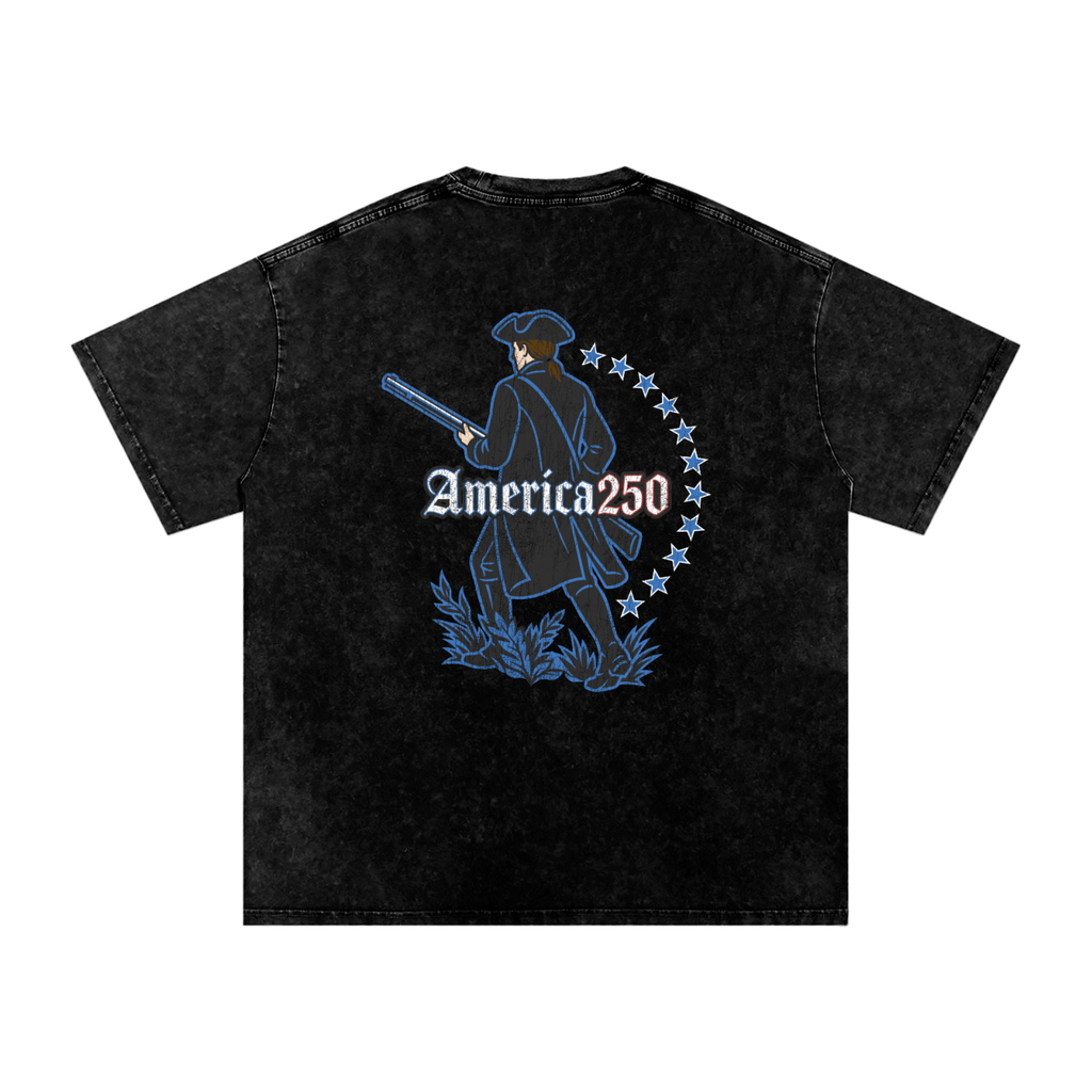America Snow Washed Oversized Cotton T-Shirt