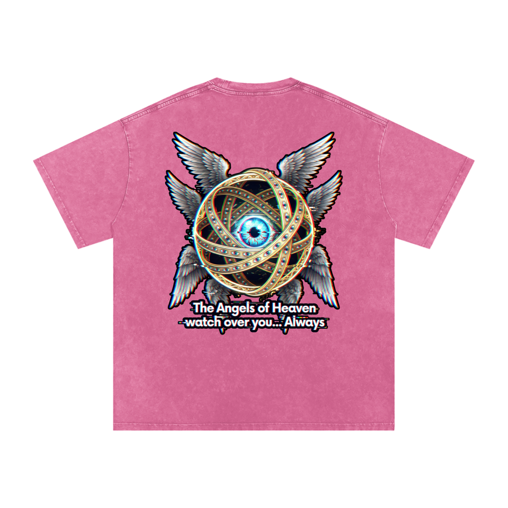 Angel Snow Washed Oversized Cotton T-Shirt