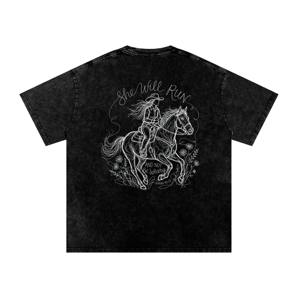 She will run Snow Washed Oversized Cotton T-Shirt