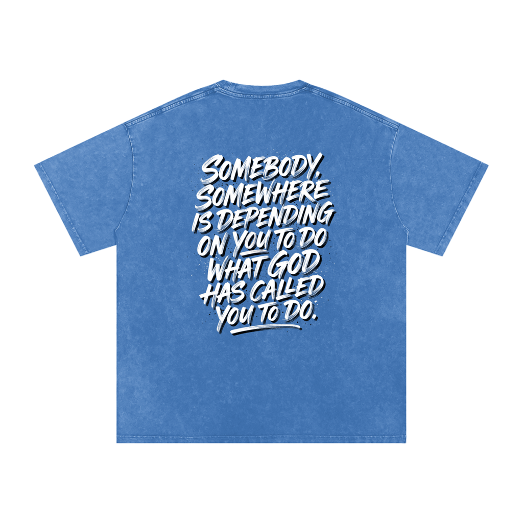 Someone somewhere Snow Washed Oversized Cotton T-Shirt