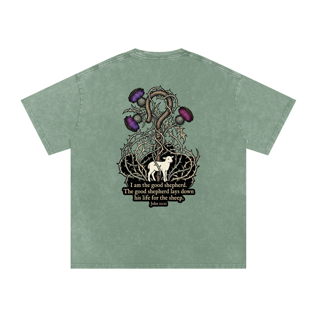 Good Shepherd Snow Washed Oversized Cotton T-Shirt