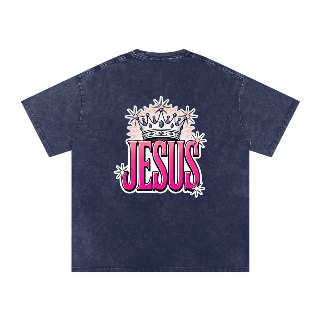 Jesus Snow Washed Oversized Cotton T-Shirt