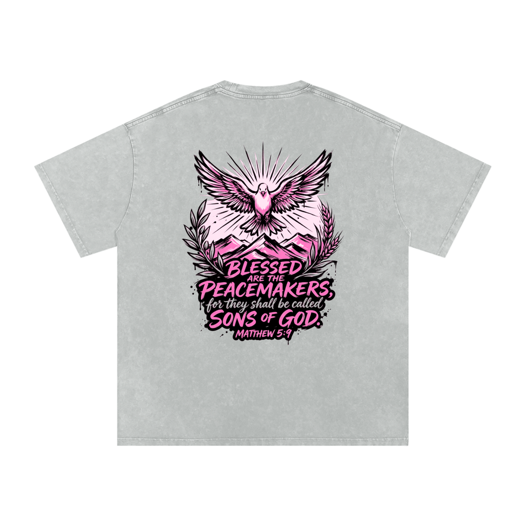 Peacemakers Snow Washed Oversized Cotton T-Shirt