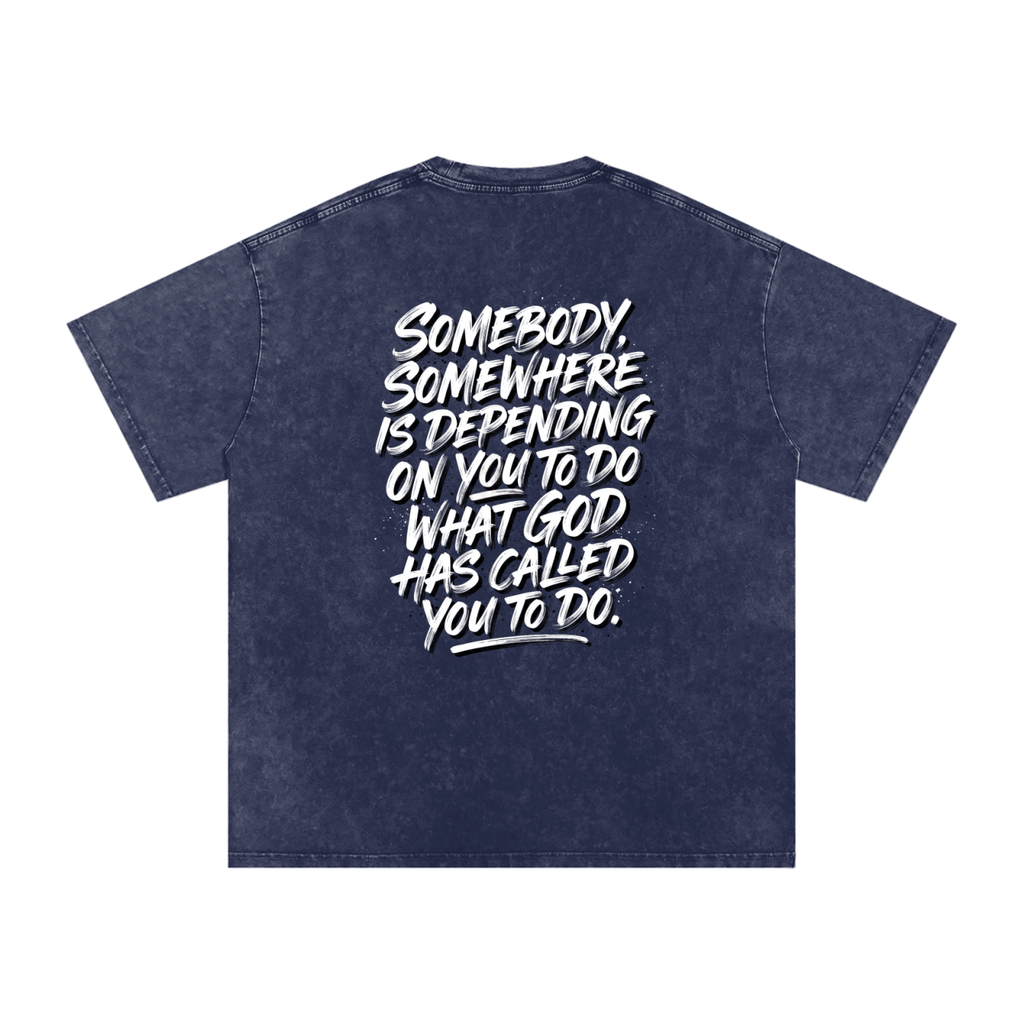Someone somewhere Snow Washed Oversized Cotton T-Shirt