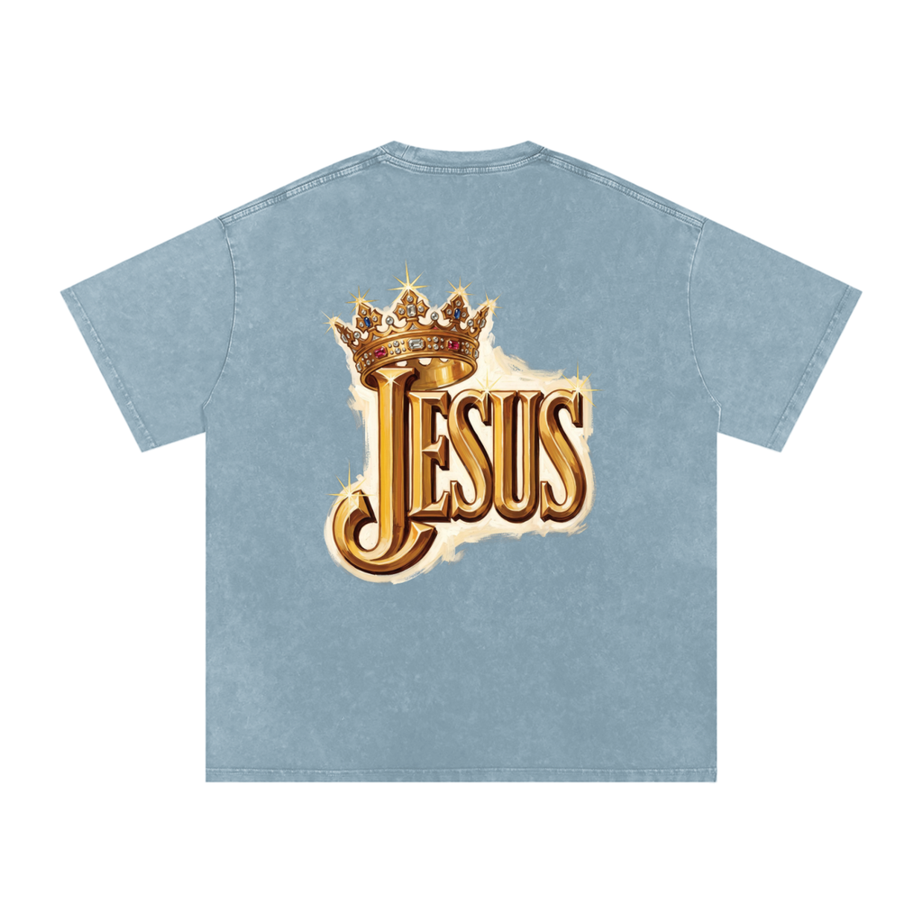 Jesus Snow Washed Oversized Cotton T-Shirt
