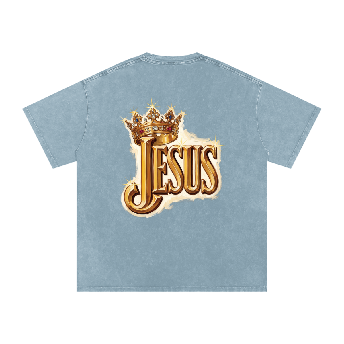 Jesus Snow Washed Oversized Cotton T-Shirt