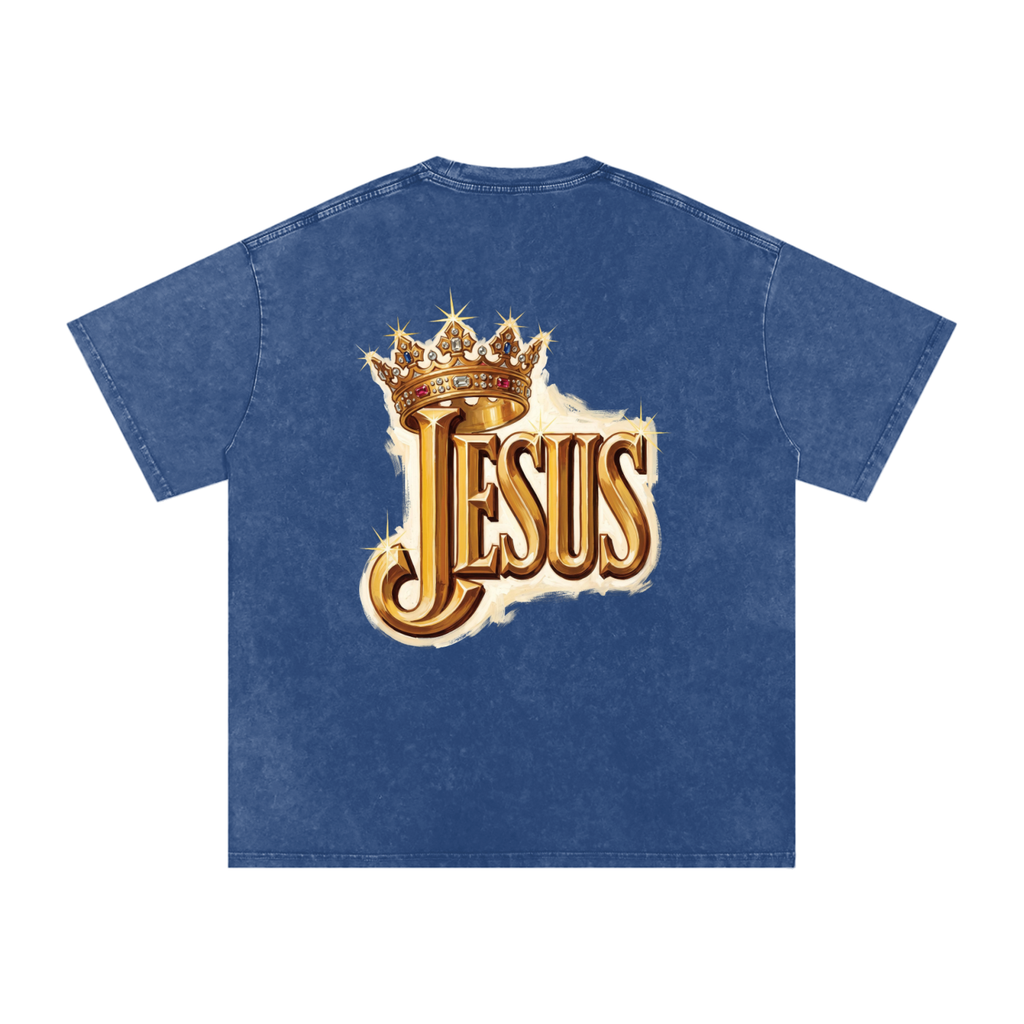 Jesus Snow Washed Oversized Cotton T-Shirt