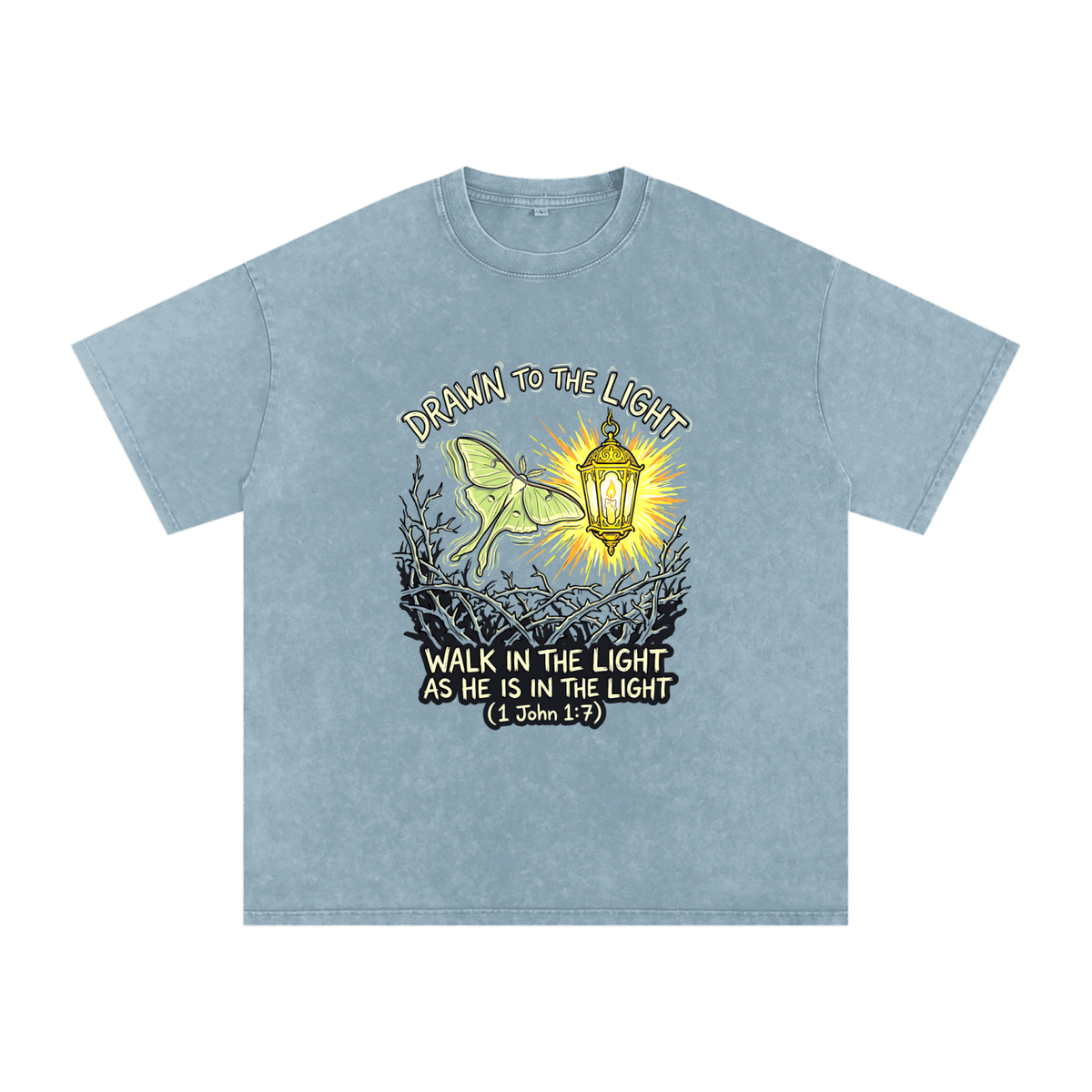 Moth Snow Washed Oversized Cotton T-Shirt