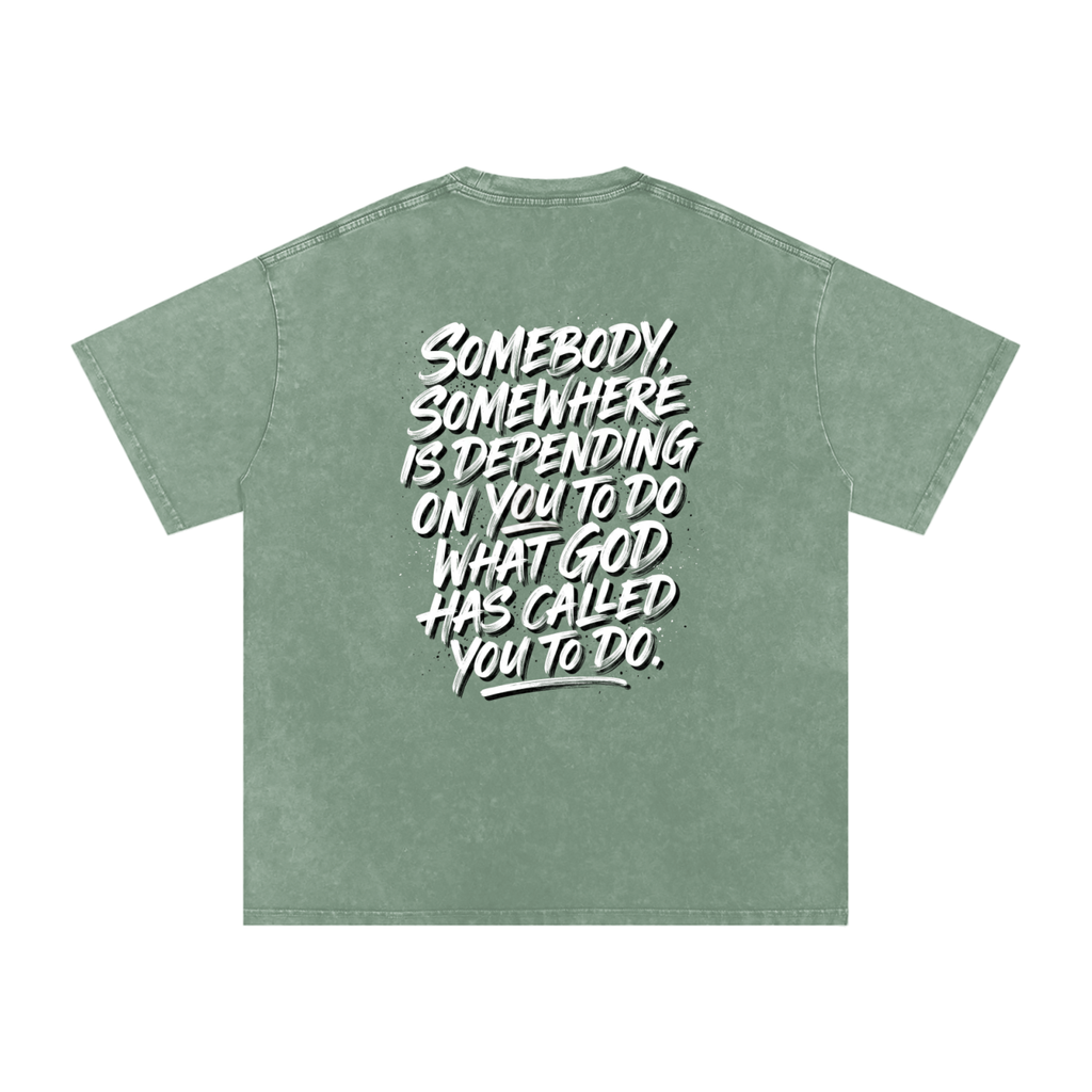 Someone somewhere Snow Washed Oversized Cotton T-Shirt
