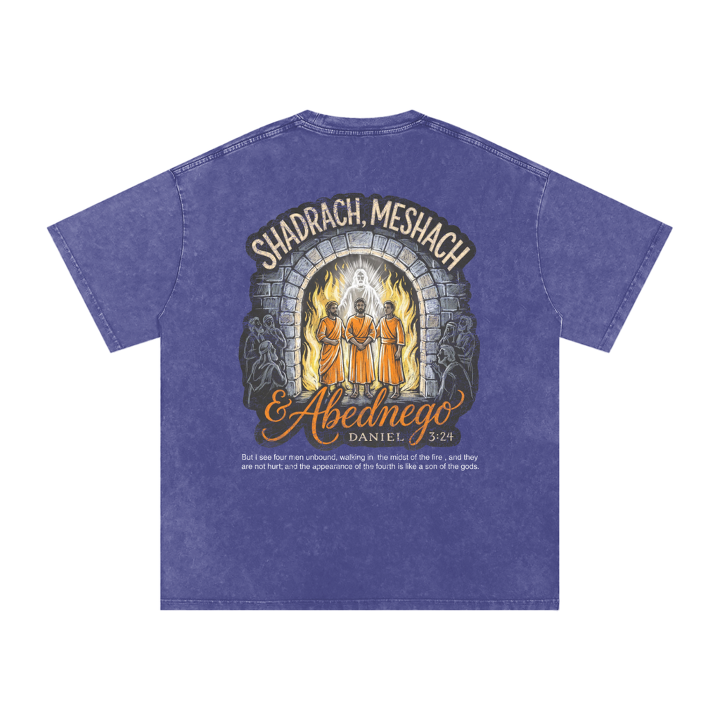 Shadrach Meshach and Abednego Snow Washed Oversized Cotton T-Shirt