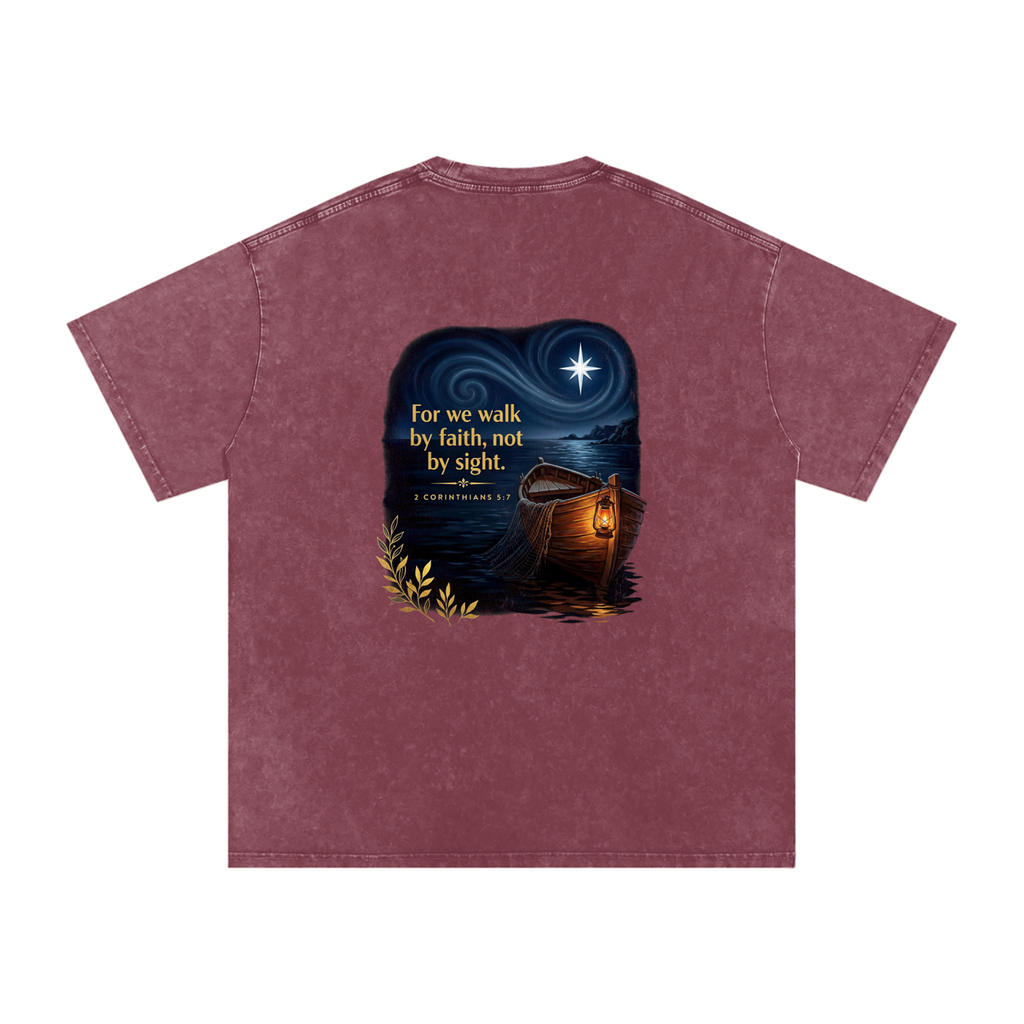 Walk by Faith Snow Washed Oversized Cotton T-Shirt