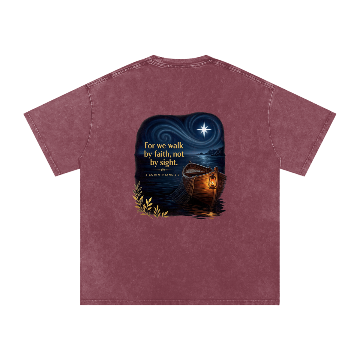 Walk by Faith Snow Washed Oversized Cotton T-Shirt