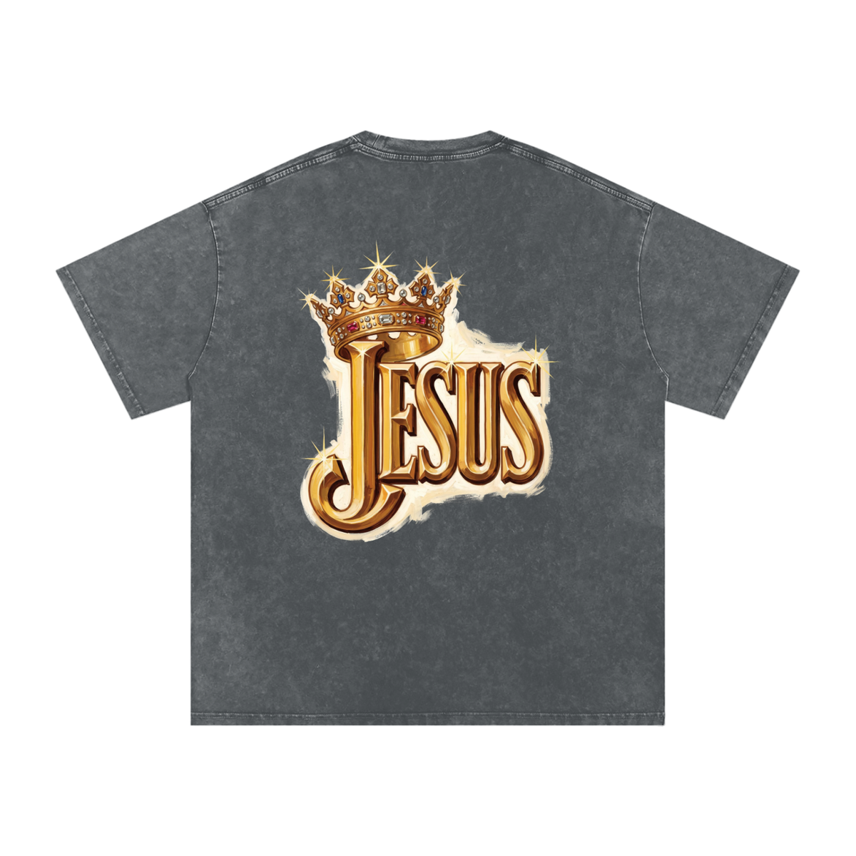 Jesus Snow Washed Oversized Cotton T-Shirt