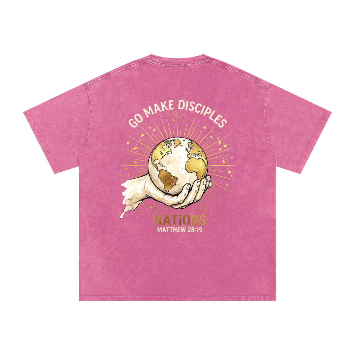 Make disciples Snow Washed Oversized Cotton T-Shirt