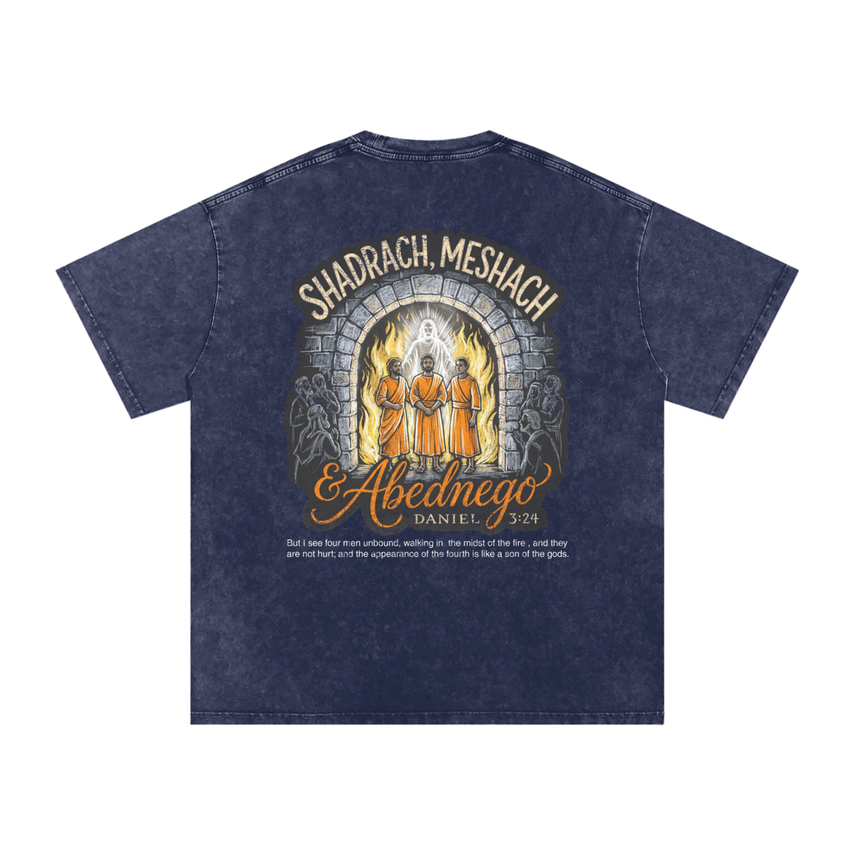 Shadrach Meshach and Abednego Snow Washed Oversized Cotton T-Shirt