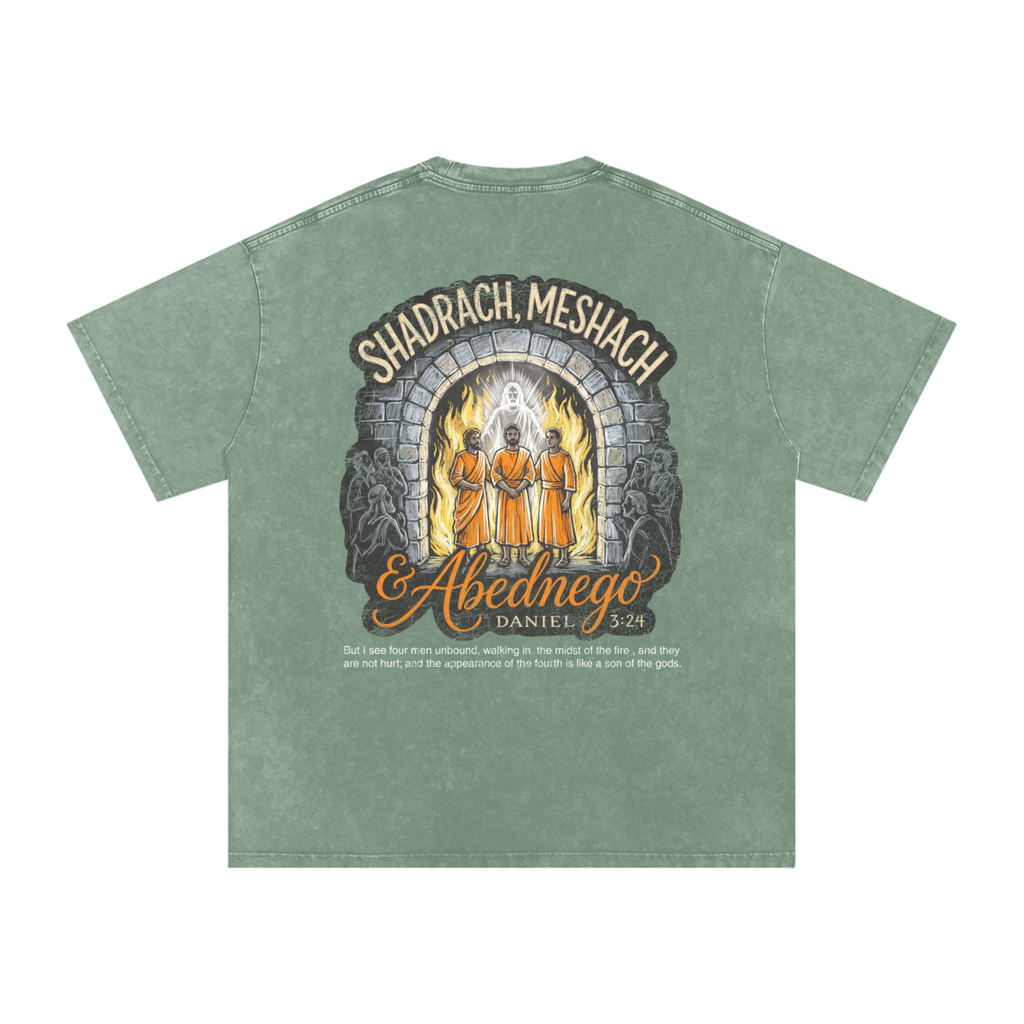 Shadrach Meshach and Abednego Snow Washed Oversized Cotton T-Shirt