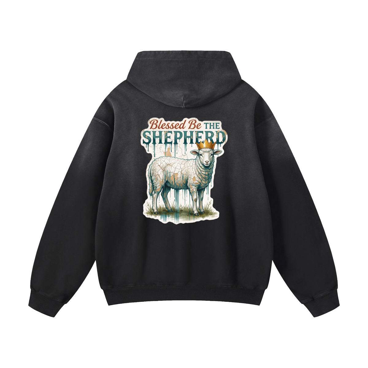 Blessed be the good shepherd Heavyweight Sunfade Oversized Hoodie