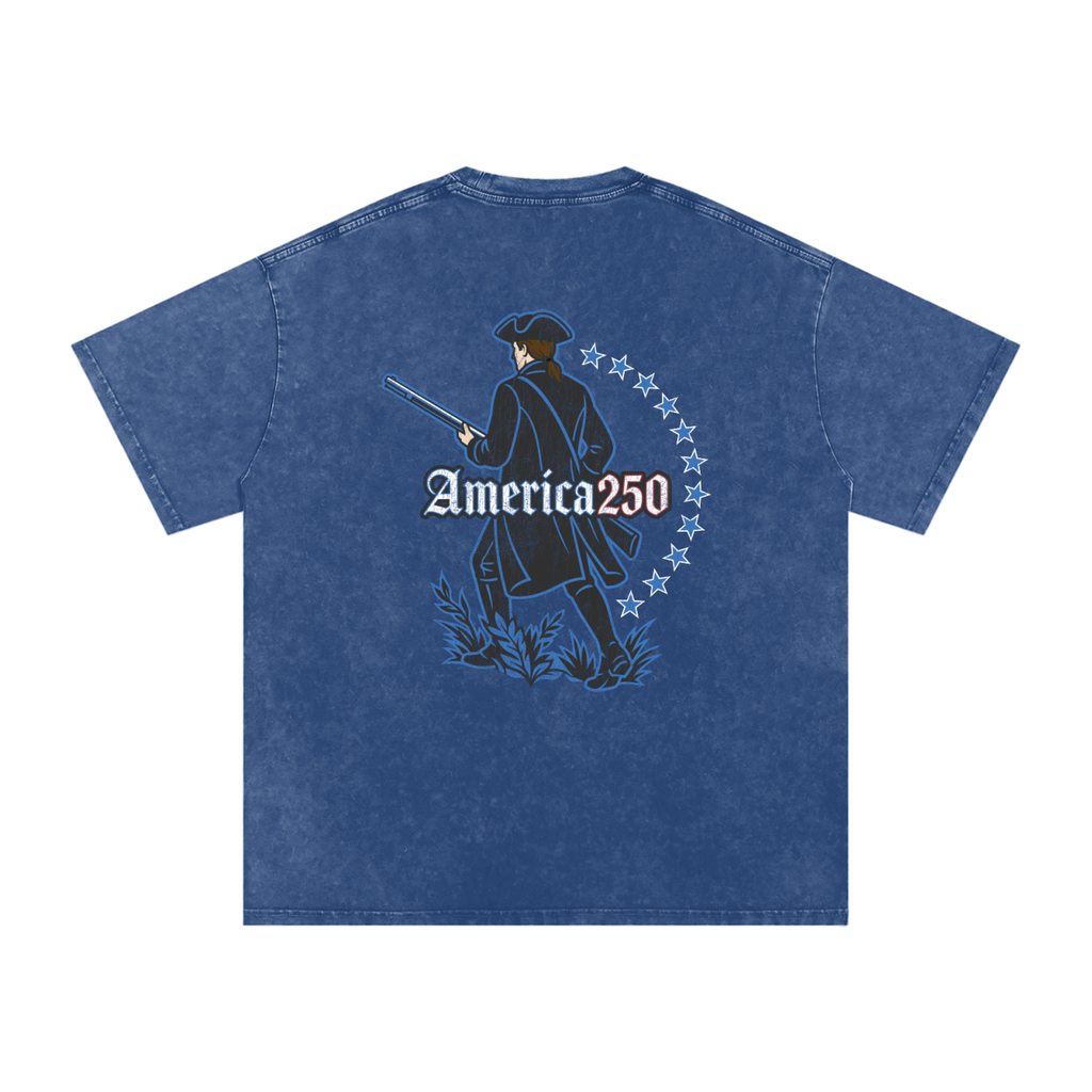 America Snow Washed Oversized Cotton T-Shirt