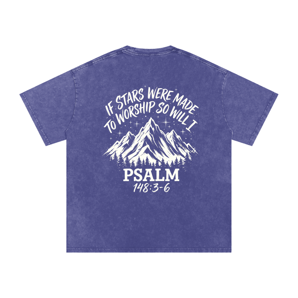 Move Mountains Snow Washed Oversized Cotton T-Shirt