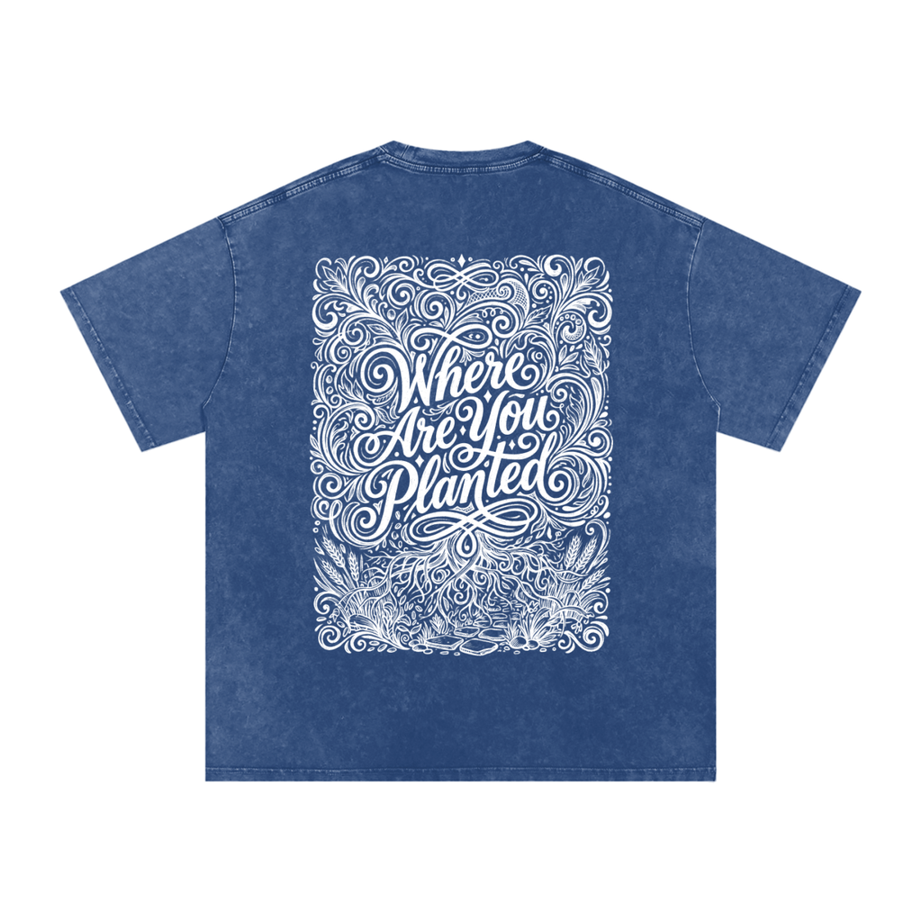 Where are you planted Snow Washed Oversized Cotton T-Shirt