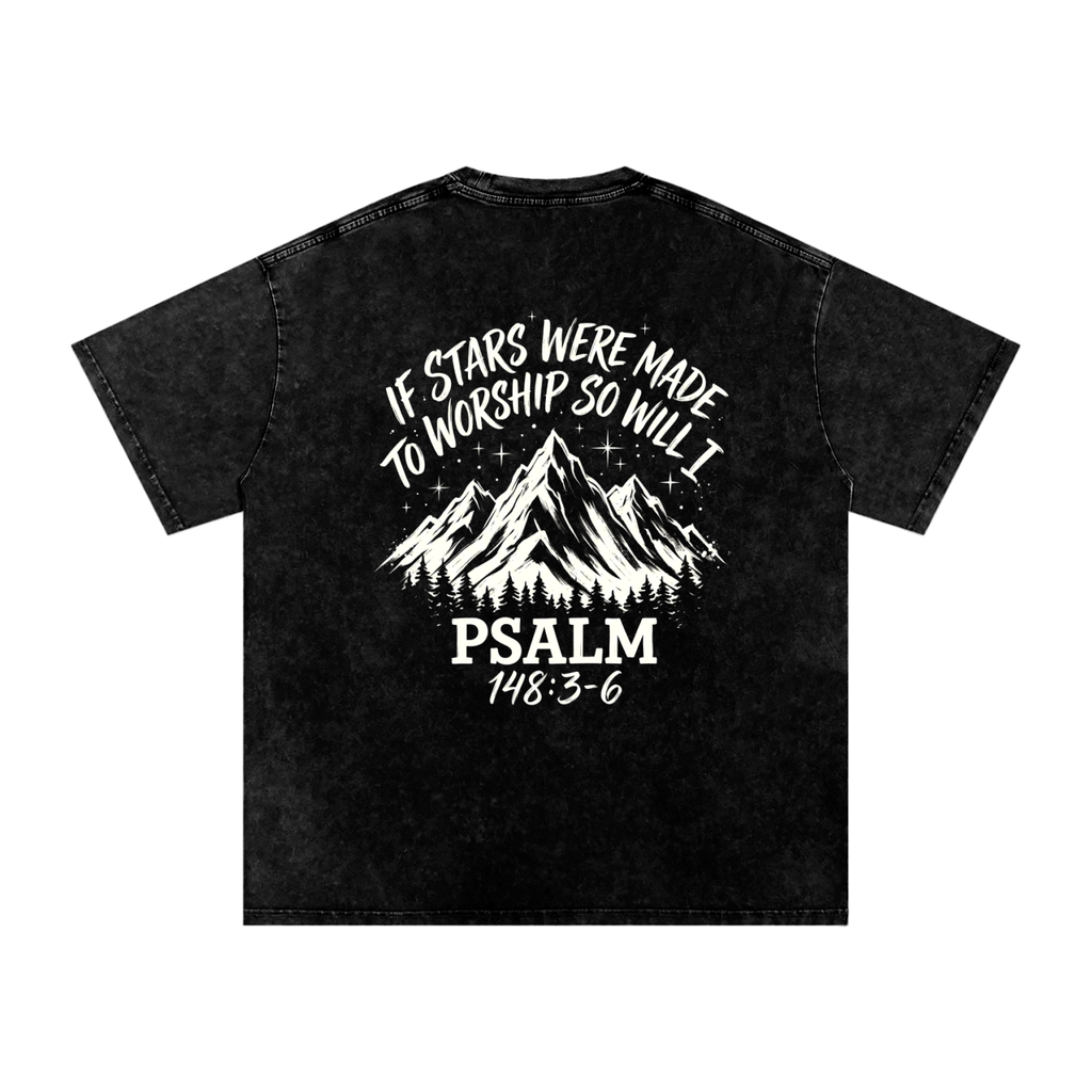 Move Mountains Snow Washed Oversized Cotton T-Shirt