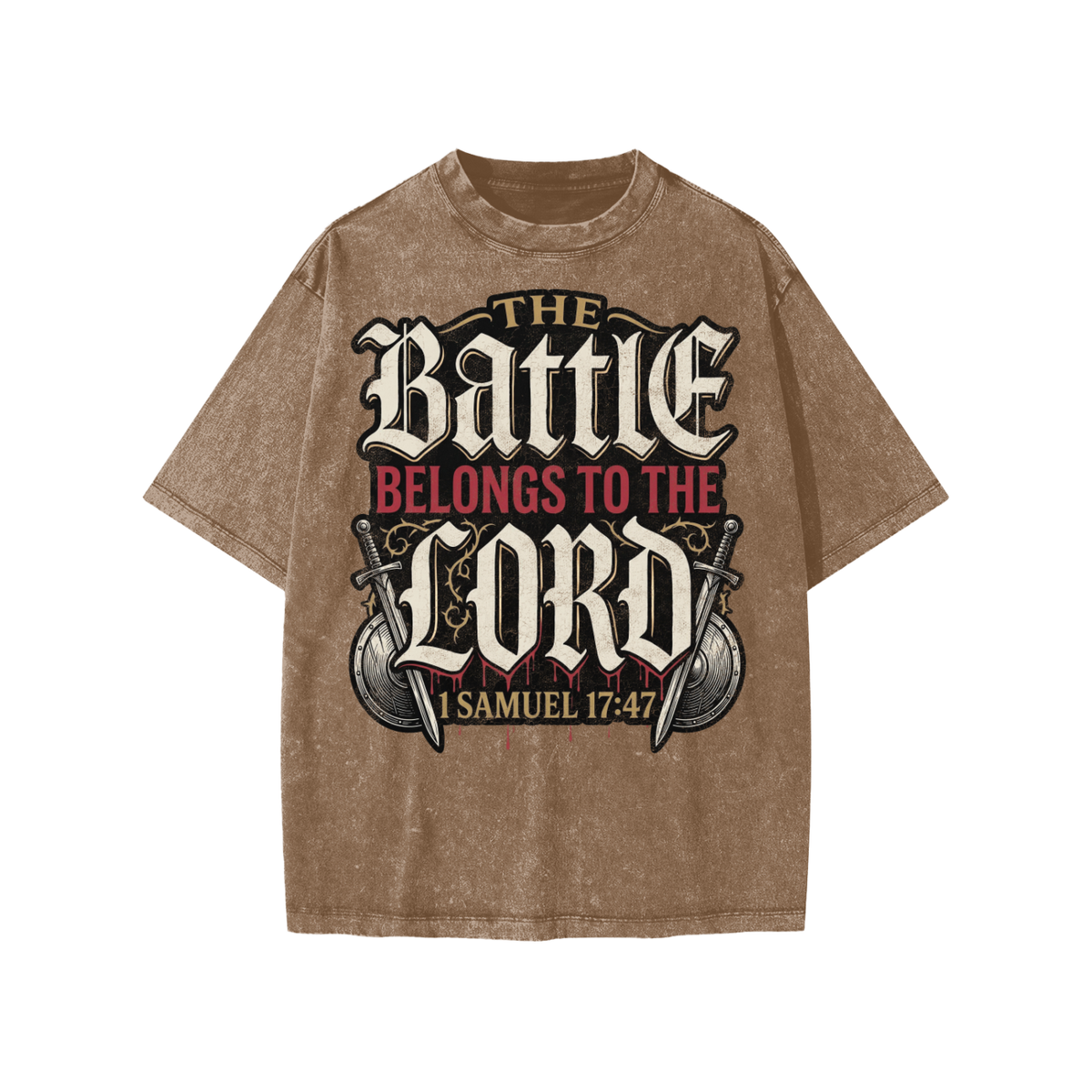 Battle belongs to the Lord Snow Washed Kids' T-Shirt