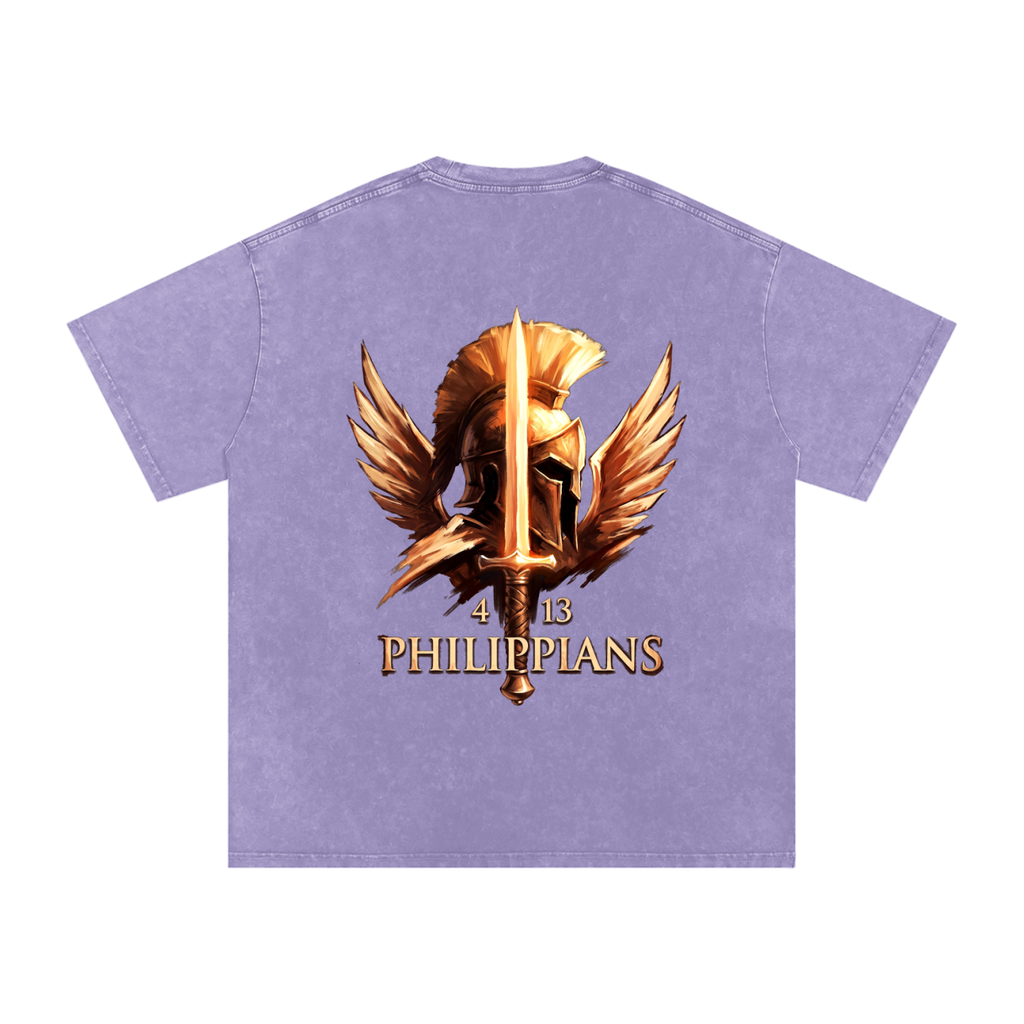 Philippians Snow Washed Oversized Cotton T-Shirt