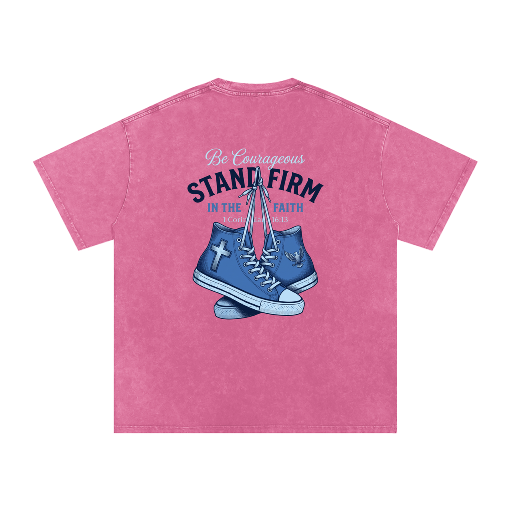 Stand firm Snow Washed Oversized Cotton T-Shirt