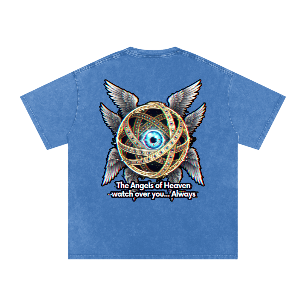 Angel Snow Washed Oversized Cotton T-Shirt