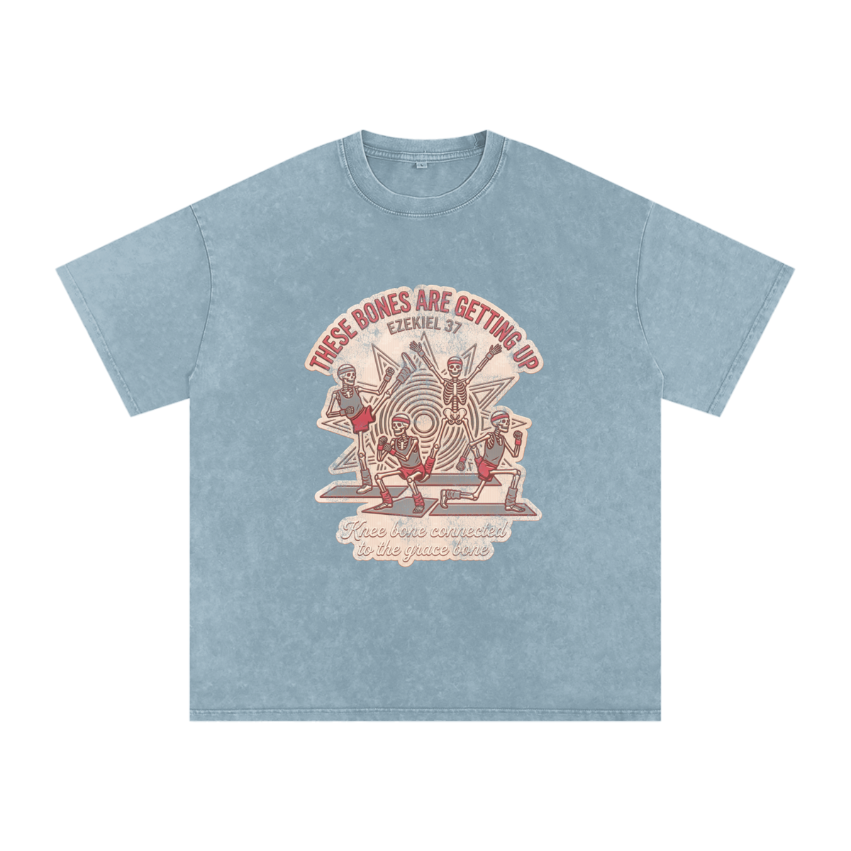 Bones Snow Washed Oversized Cotton T-Shirt