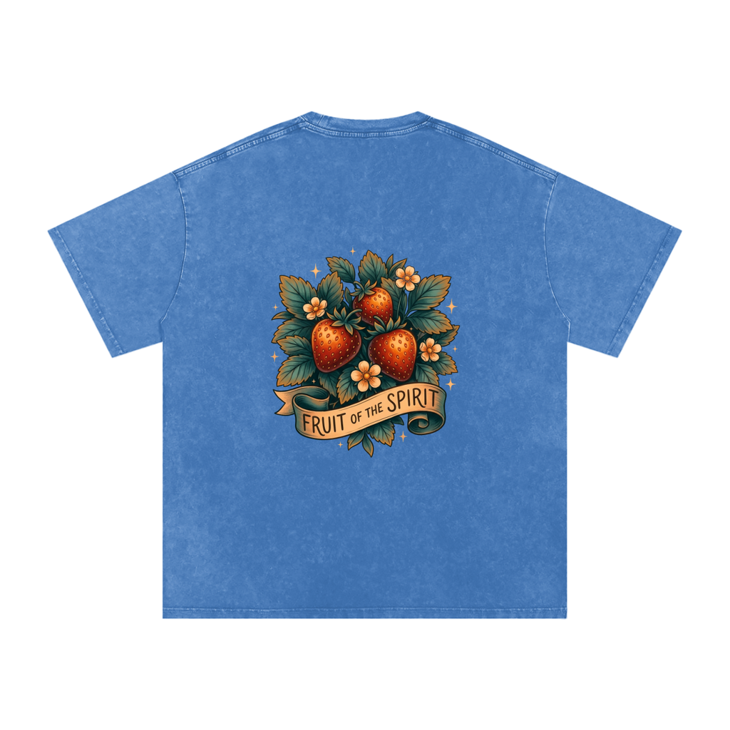 Fruit of the Spirt Snow Washed Oversized Cotton T-Shirt