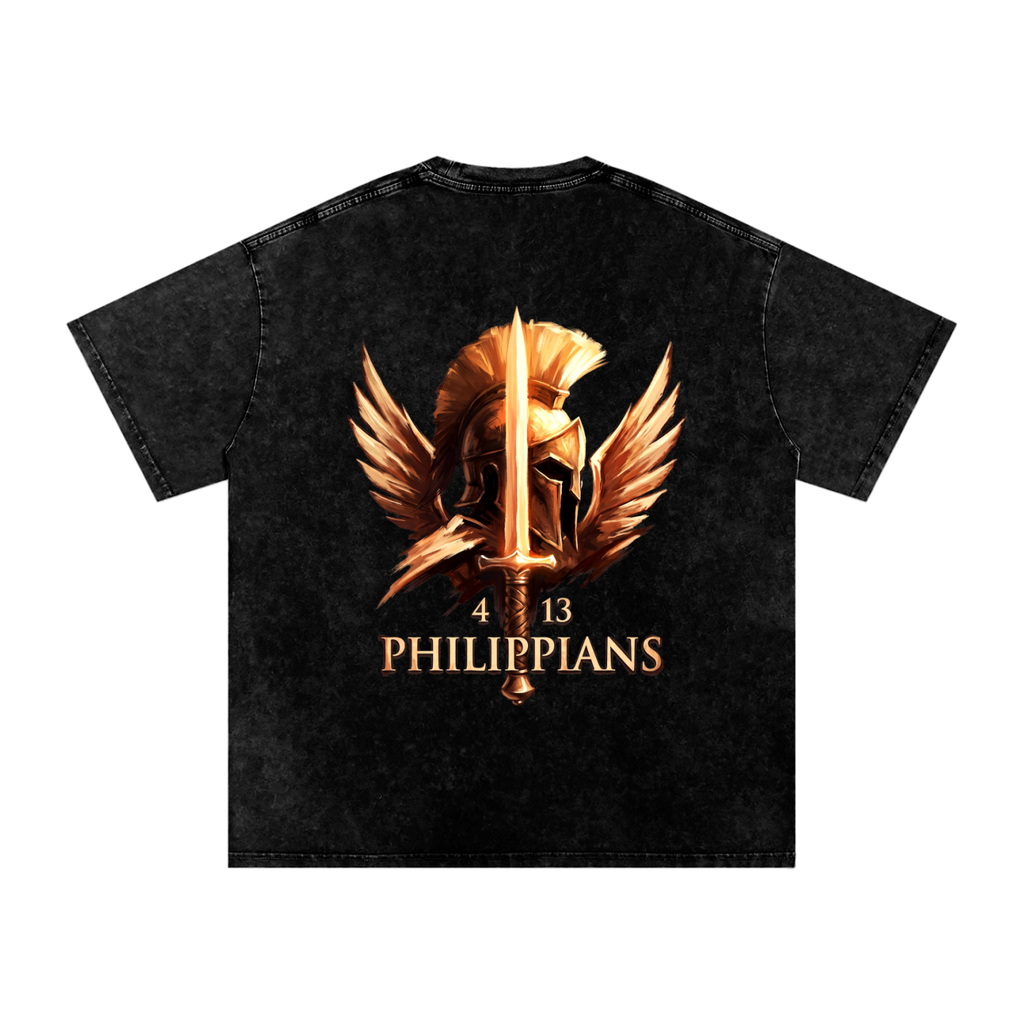 Philippians Snow Washed Oversized Cotton T-Shirt