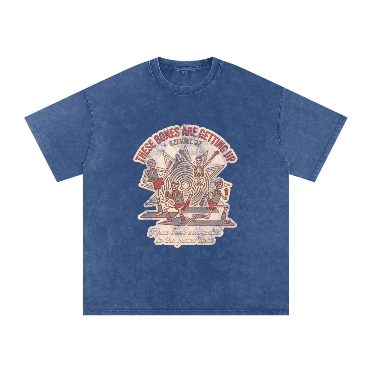 Bones Snow Washed Oversized Cotton T-Shirt