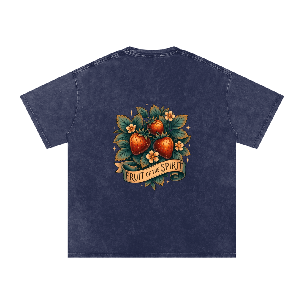 Fruit of the Spirt Snow Washed Oversized Cotton T-Shirt