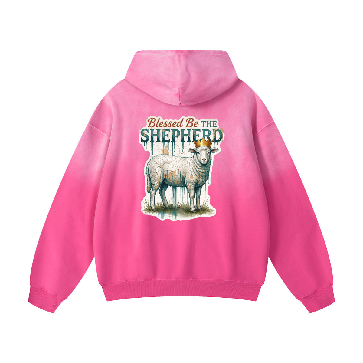 Blessed be the good shepherd Heavyweight Sunfade Oversized Hoodie
