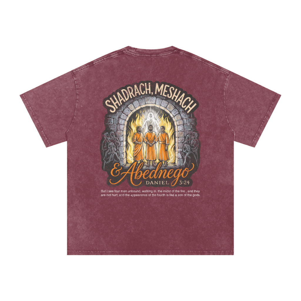 Shadrach Meshach and Abednego Snow Washed Oversized Cotton T-Shirt