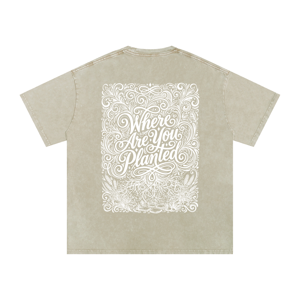 Where are you planted Snow Washed Oversized Cotton T-Shirt