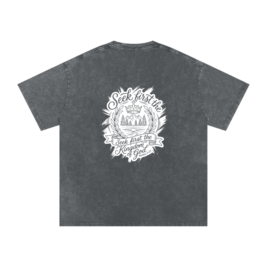 Seek first Snow Washed Oversized Cotton T-Shirt