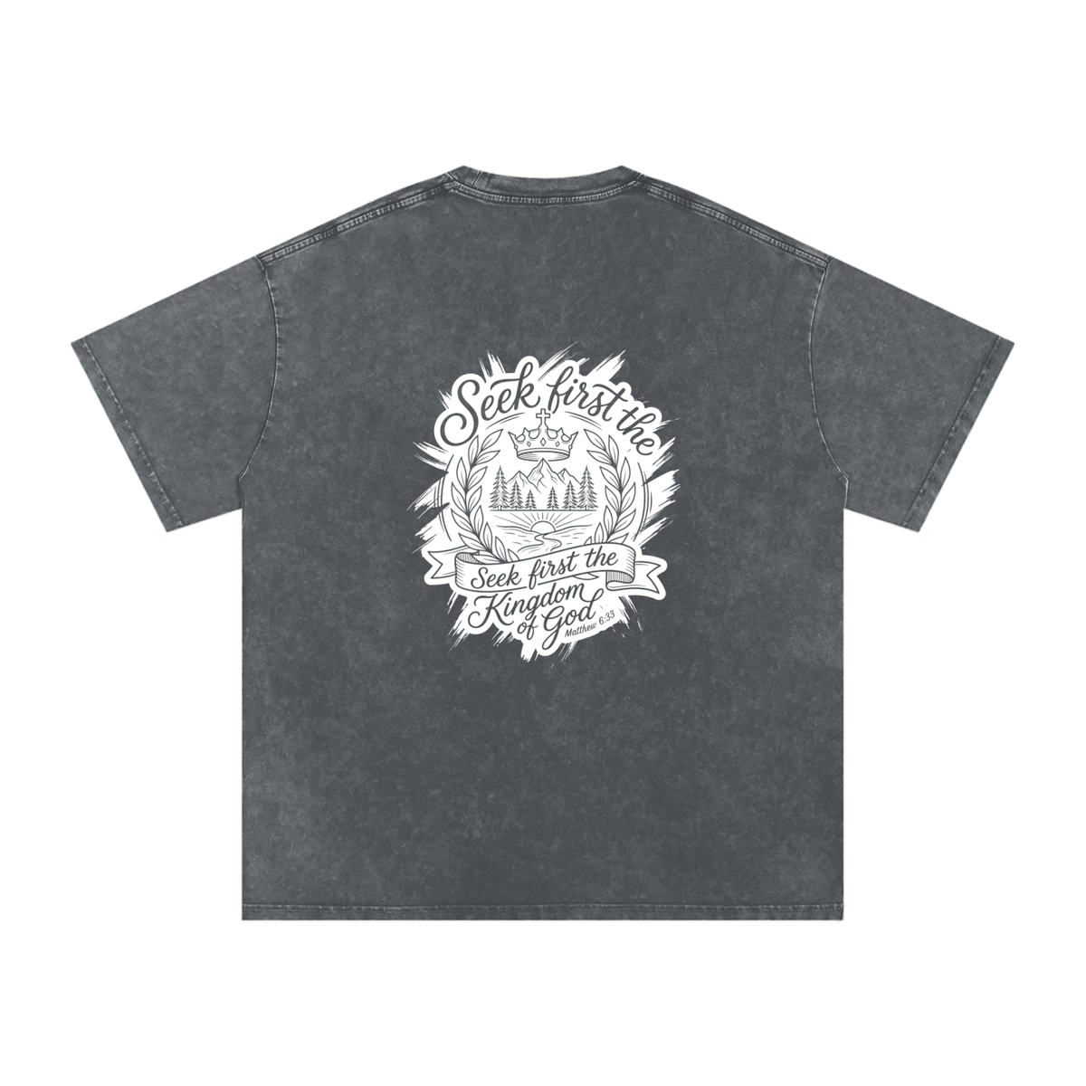 Seek first Snow Washed Oversized Cotton T-Shirt