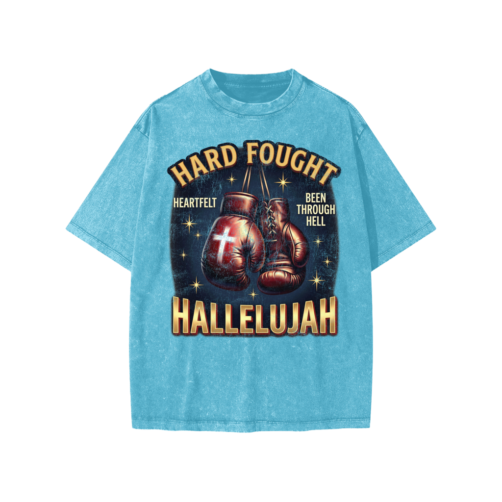 Hard fought Hallelujah Snow Washed Kids' T-Shirt