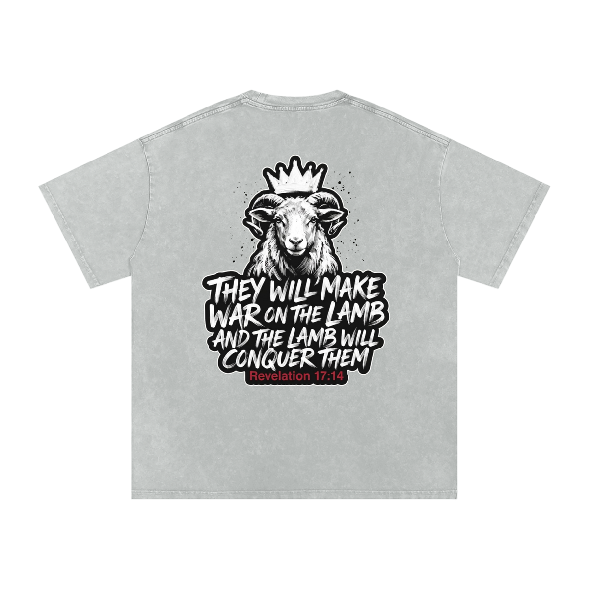 Lamb Snow Washed Oversized Cotton T-Shirt