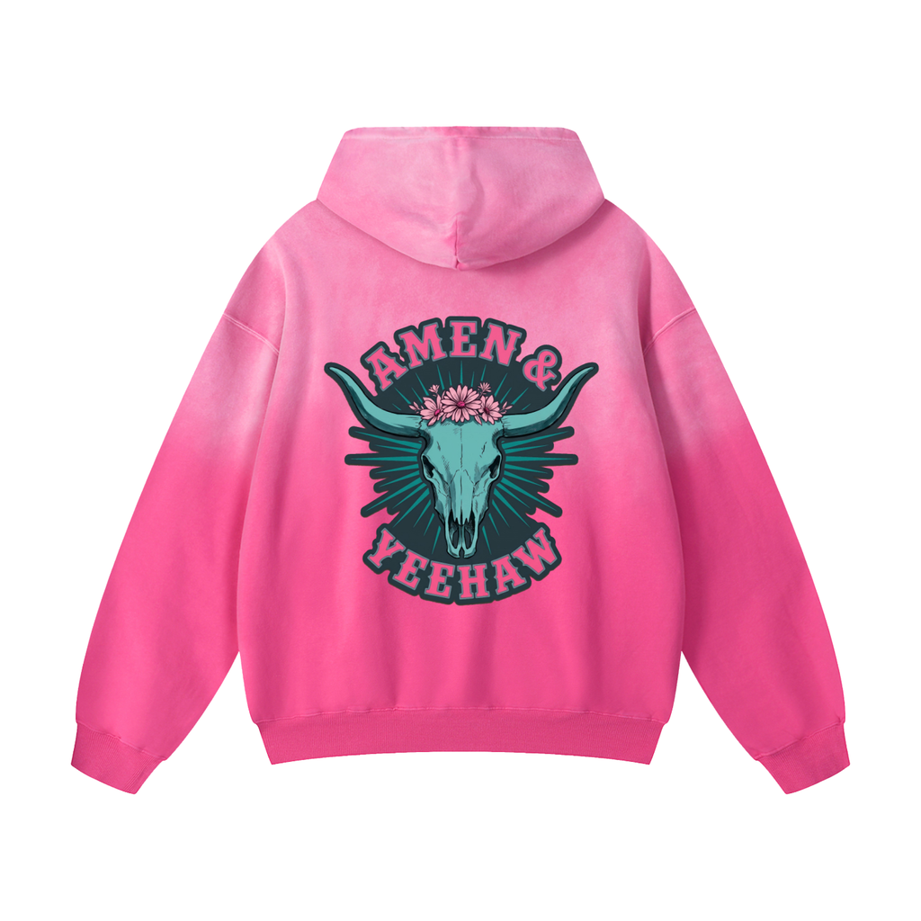 Yeehaw - Heavyweight Sunfade Oversized Hoodie -