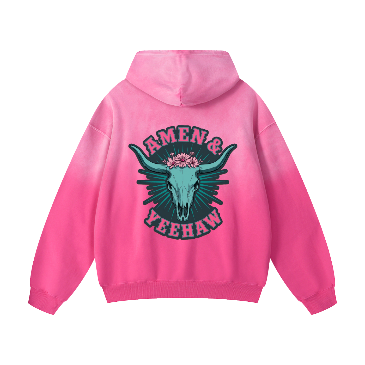 Yeehaw - Heavyweight Sunfade Oversized Hoodie -