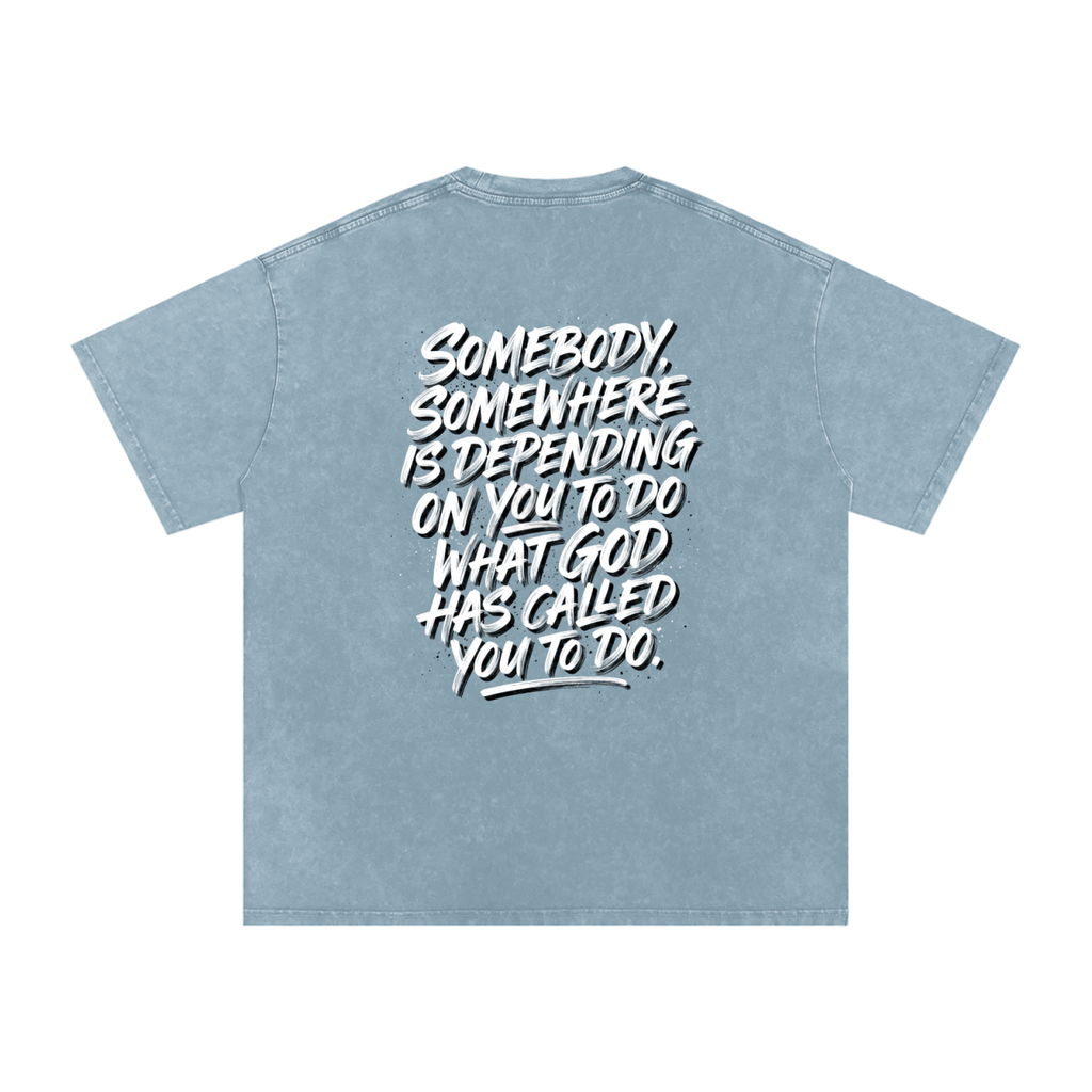 Someone somewhere Snow Washed Oversized Cotton T-Shirt