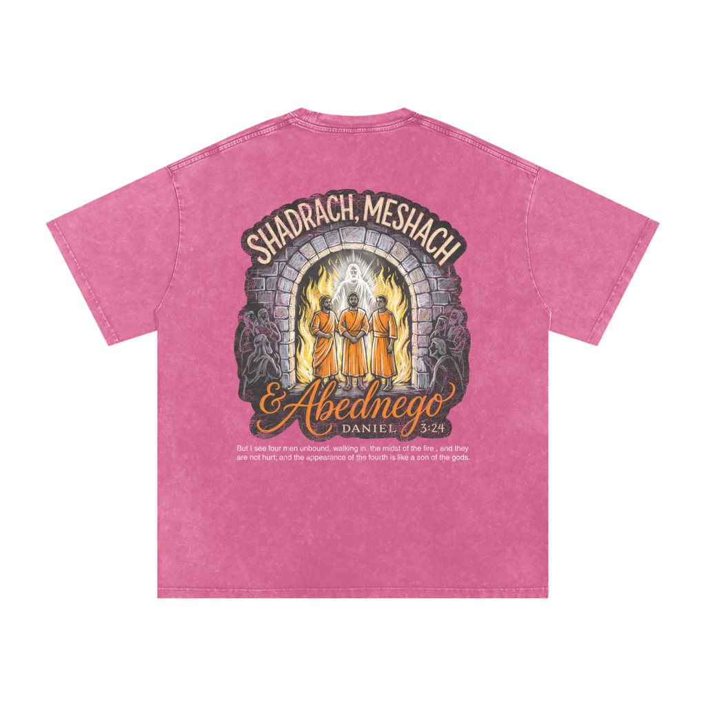 Shadrach Meshach and Abednego Snow Washed Oversized Cotton T-Shirt