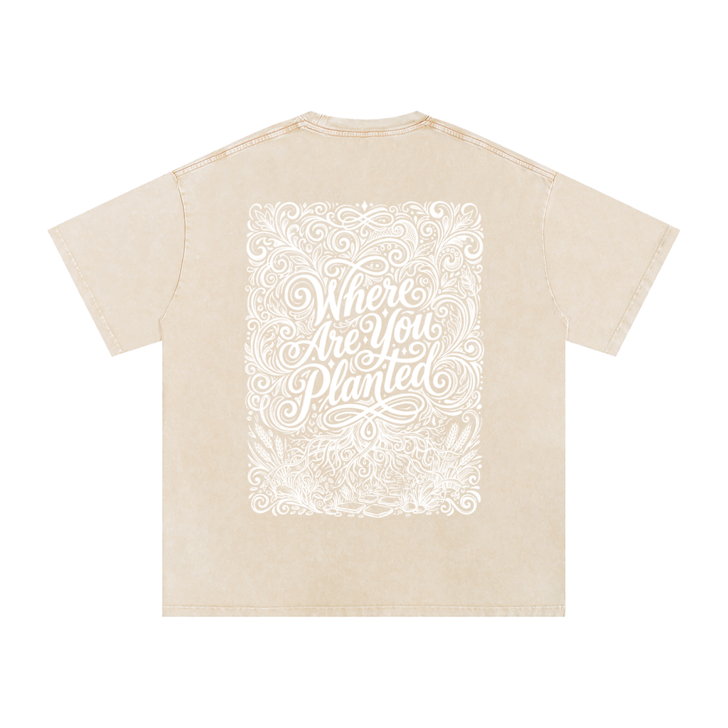 Where are you planted Snow Washed Oversized Cotton T-Shirt
